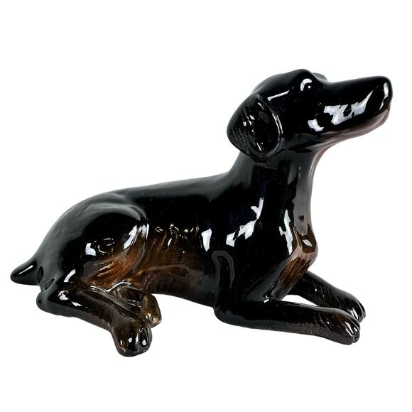 Black and Brown Ceramic Labrador Retriever Figurine High Quality-Excellent! - Picture 1 of 6